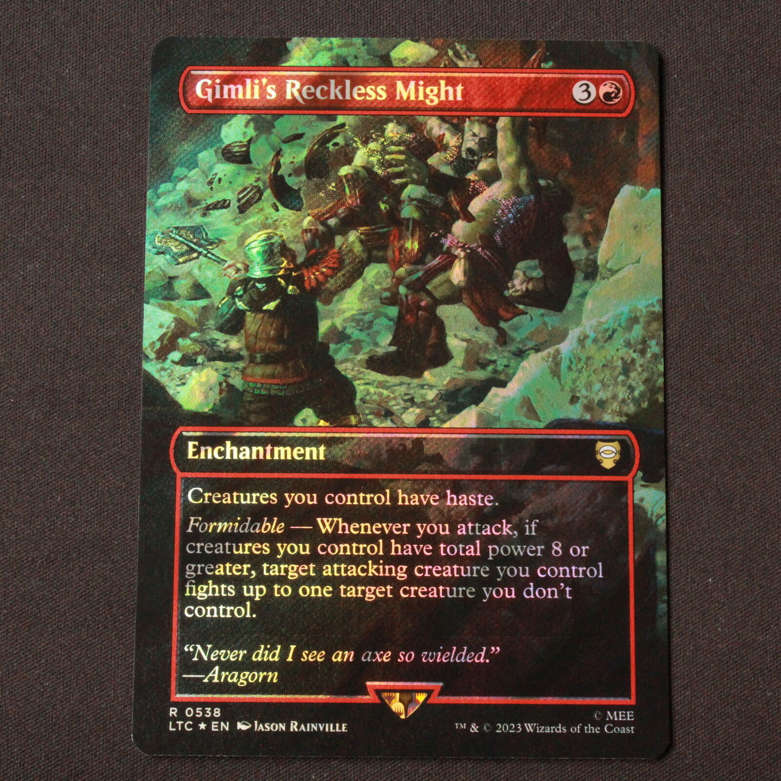 MTG Commander: LOTR LTC FOIL Gimli's Reckless Might Borderless