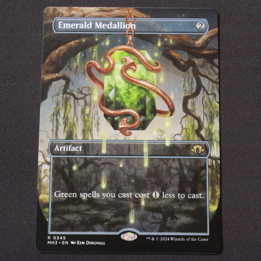 MTG Modern Horizons 3 (MH3) Rare Emerald Medallion (Borderless) 345 NM