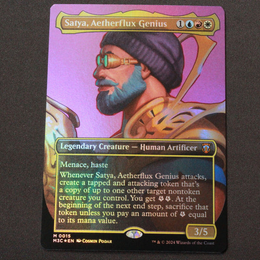 MTG Commander: MH3 (M3C) Mythic FOIL Satya, Aetherflux Genius (Borderless) 15 NM