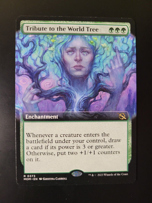 MTG March of the Machine MOM Rare Tribute to the World Tree Extended Art 373 NM