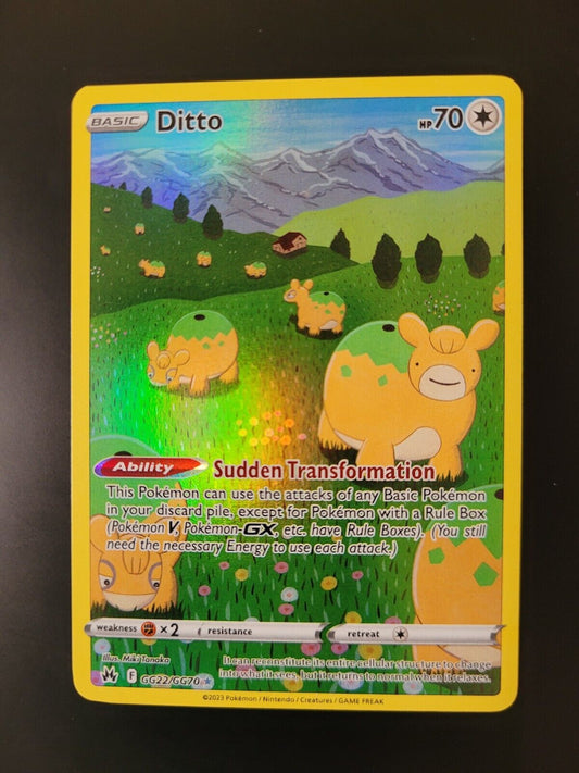 Pokemon Crown Zenith: Galarian Gallery Holo Rare Holofoil Ditto GG22/GG70 NM