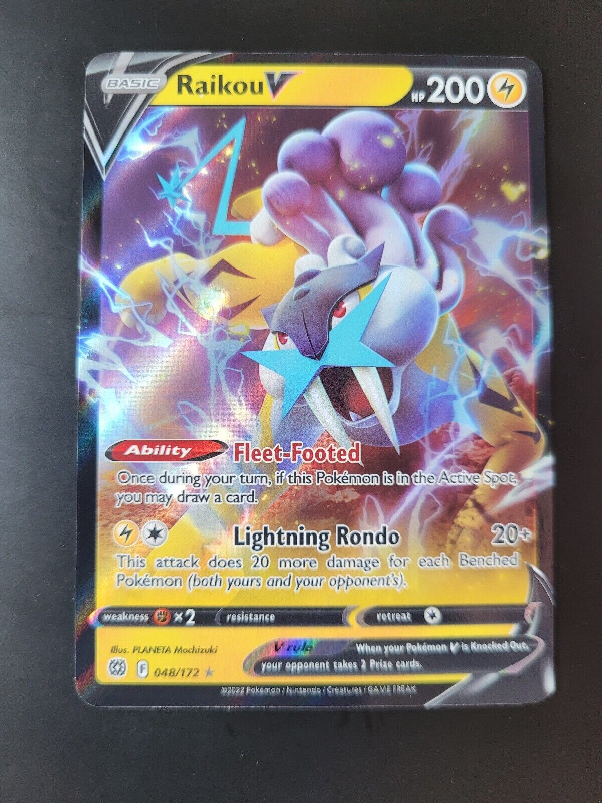 Pokemon SWSH09: Brilliant Stars Ultra Rare Holofoil Raikou V 048/172 NM