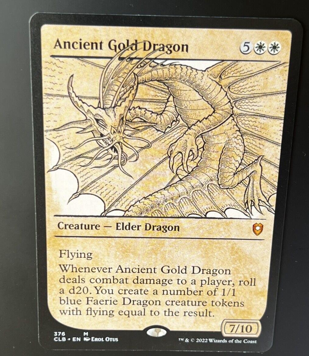 MTG Com Legends: Battle for BG (CLB) Mythic Ancient Gold Dragon(Showcase) 376 NM