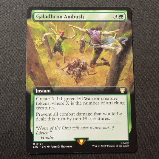 MTG Commander: The Lord of the Rings LTC R Galadhrim Ambush Extended Art 121 NM