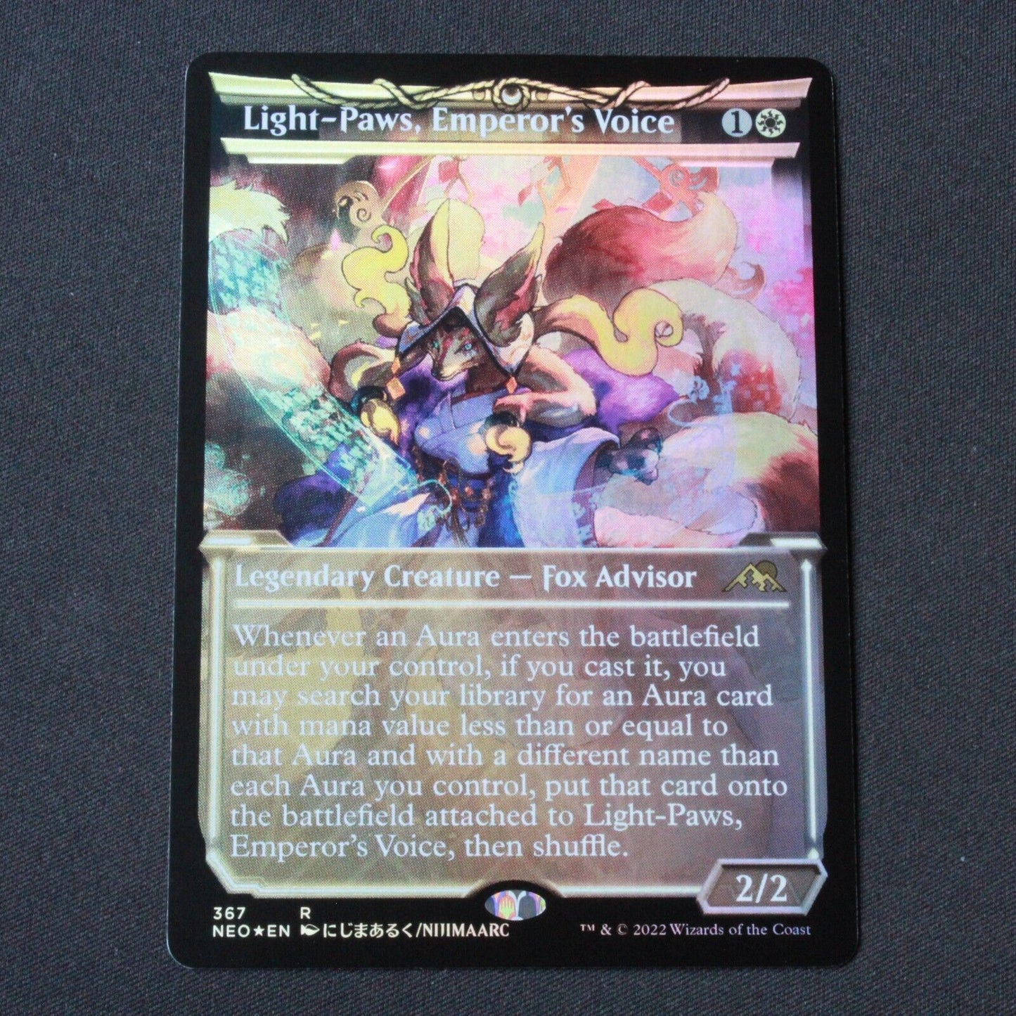 MTG Kamigawa: Neon Dynasty NEO FOIL Light-Paws Emperor's Voice Showcase 367 NM