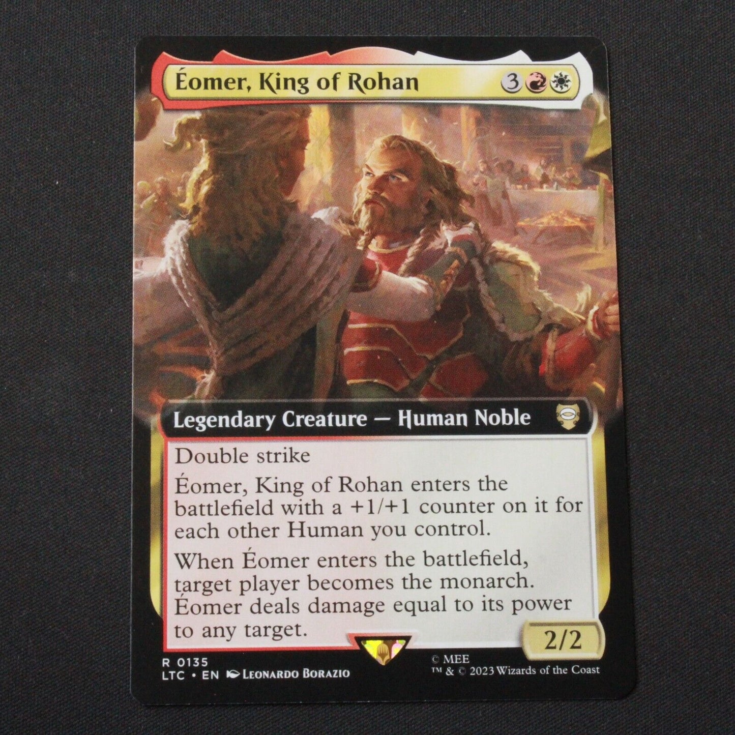 MTG Cmdr:Lord of the Rings LTC RARE Eomer, King of Rohan Extended Art 135 NM