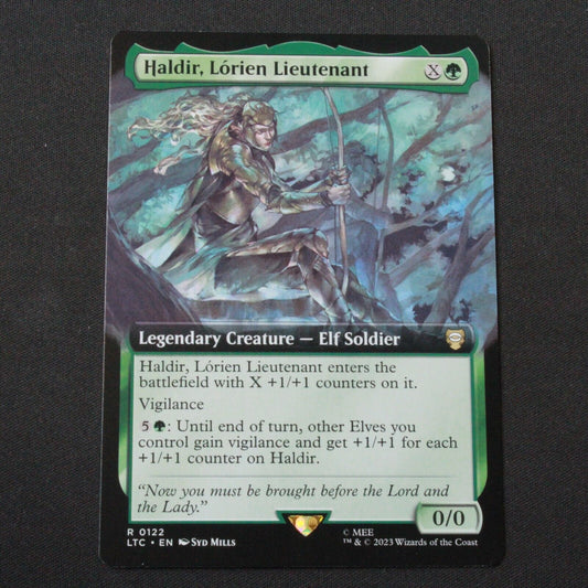 MTG Cmdr:LOTR (LTC) RARE Haldir, Lorien Lieutenant (Extended Art) 122 NM