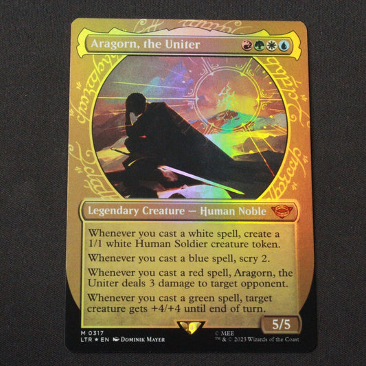 MTG Lord of the Rings (LTR) Mythic FOIL Aragorn, the Uniter (Showcase) 317 NM