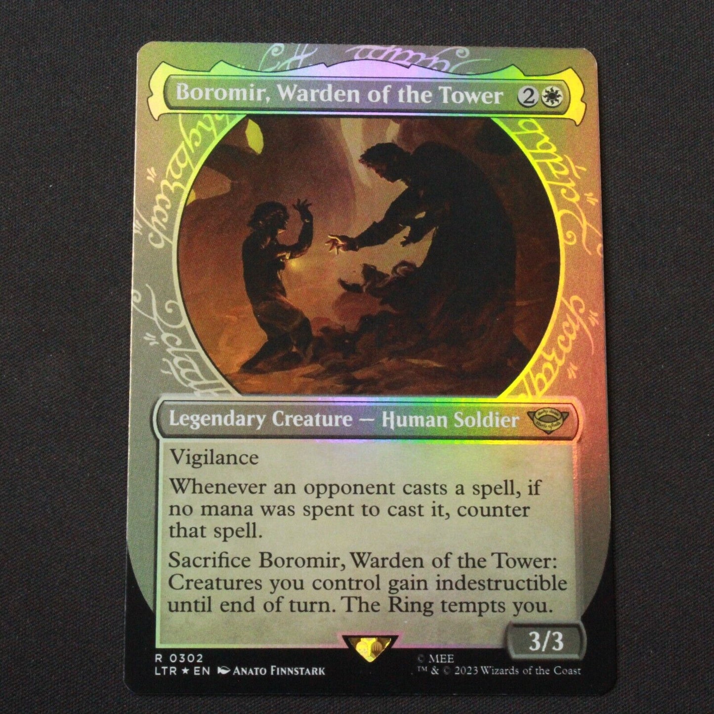 MTG Lord of the Rings LTR Rare FOIL Boromir Warden of the Tower Showcase 302 NM