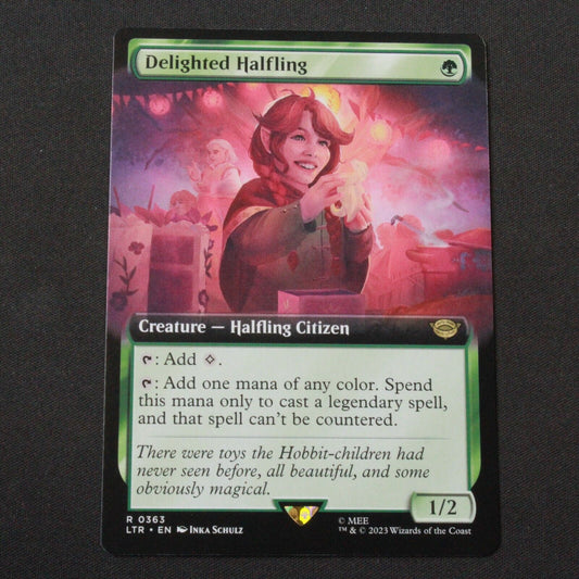 MTG Lord of the Rings (LTR) Rare Delighted Halfling (Extended Art) 363 NM