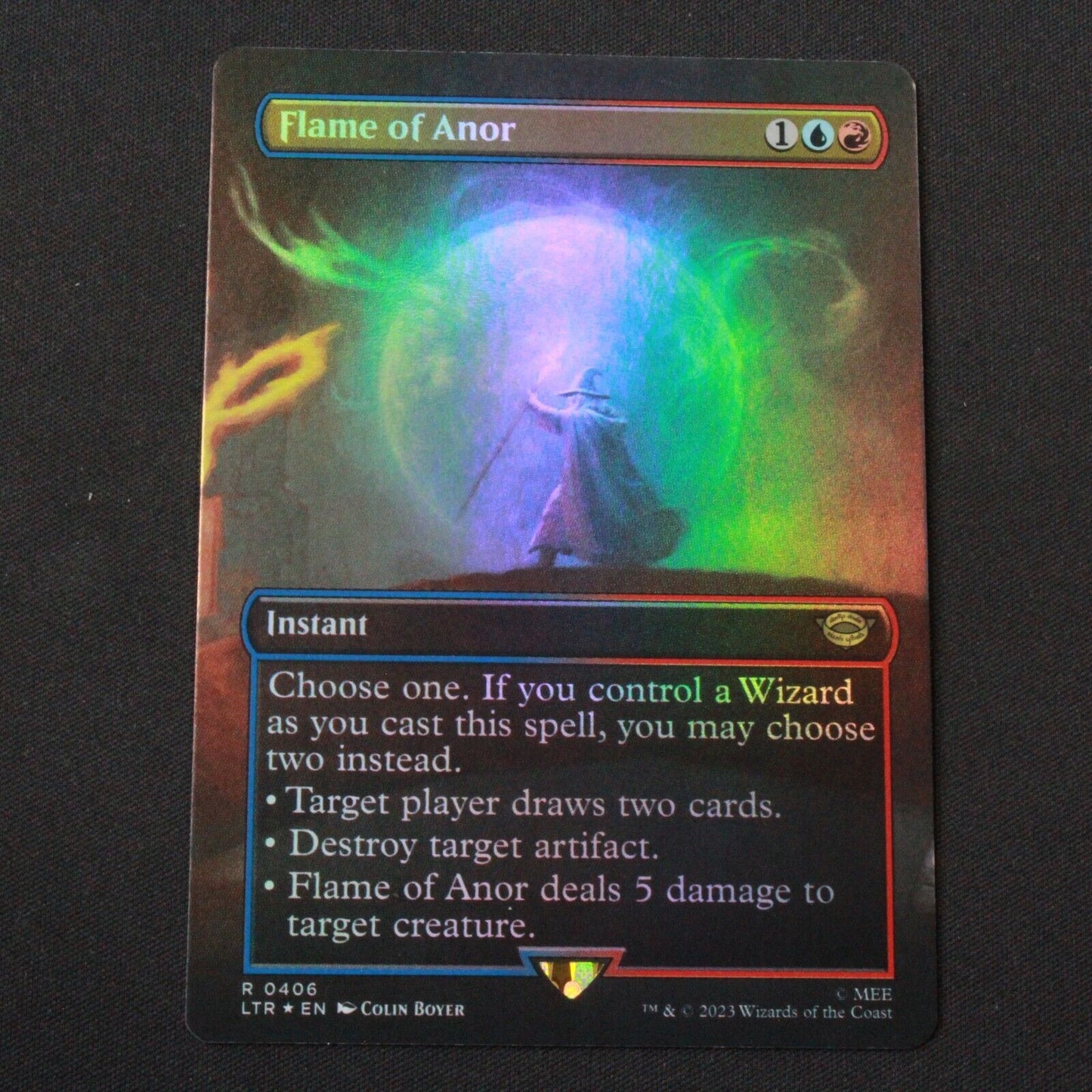 MTG Lord of the Rings (LTR) Rare FOIL Flame of Anor (Borderless) 406 NM