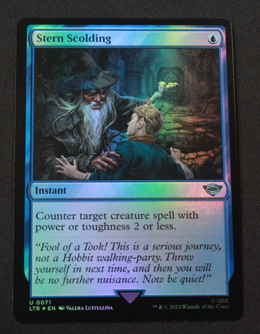 MTG Lord of the Rings (LTR) Uncommon FOIL Stern Scolding 71 NM