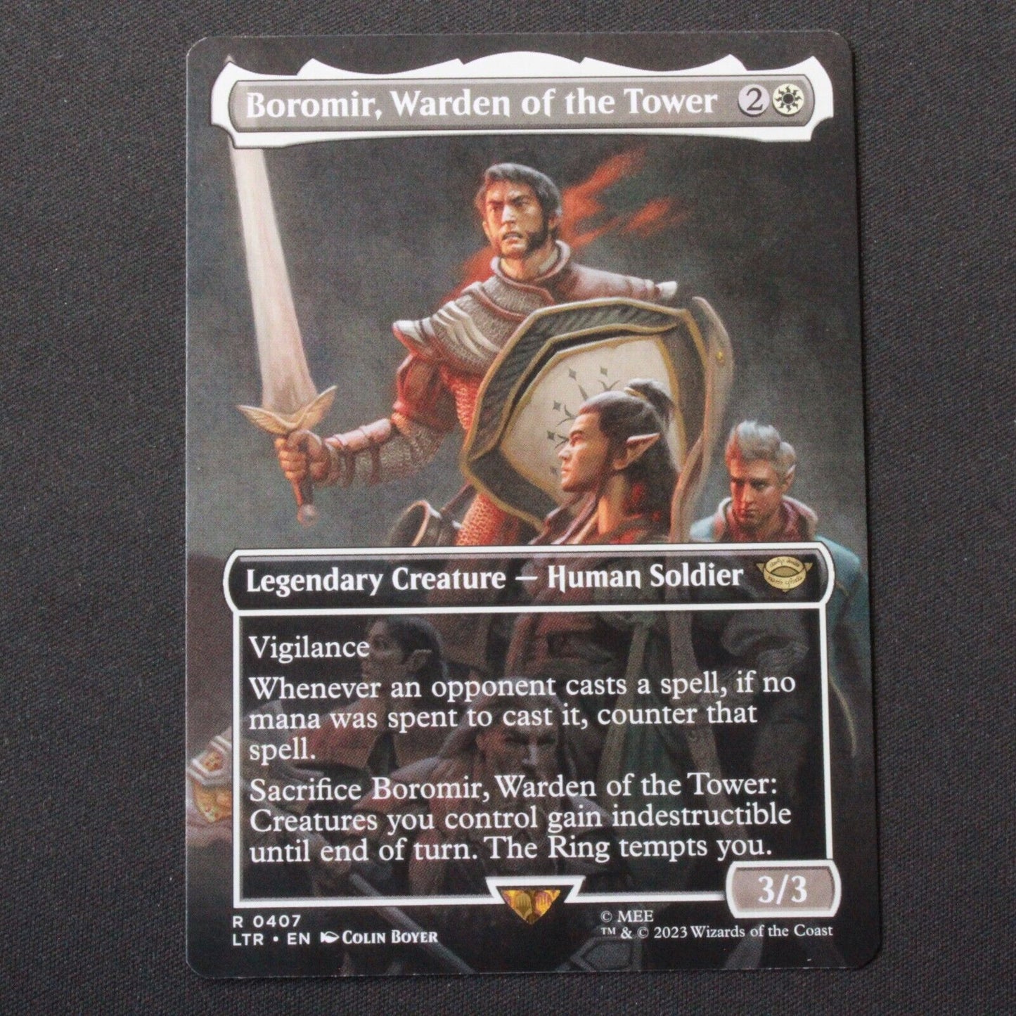 MTG The Lord of the Rings LTR Rare Boromir Warden of the Tower Borderless 407 NM