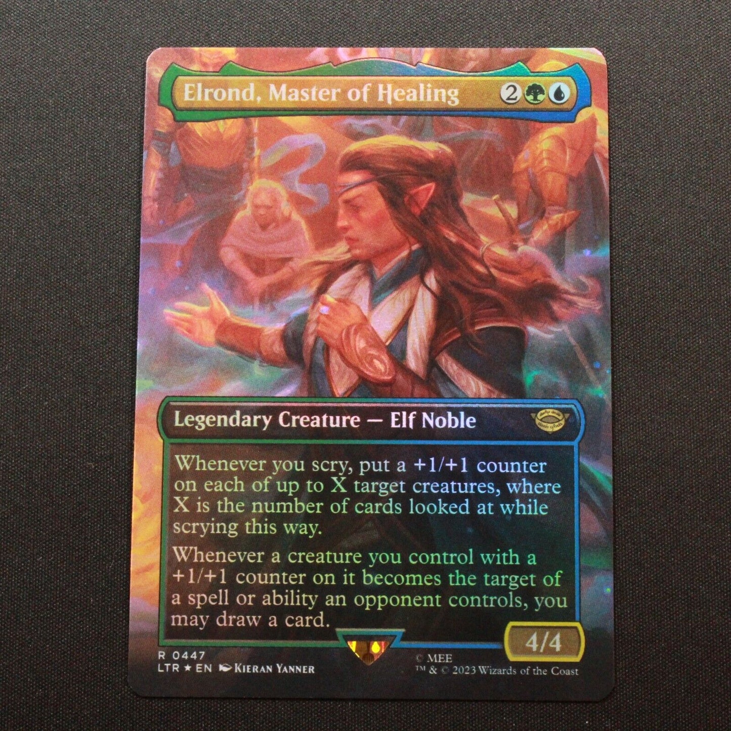 MTG The Lord of the Rings LTR FOIL Elrond Master of Healing Borderless 447 NM