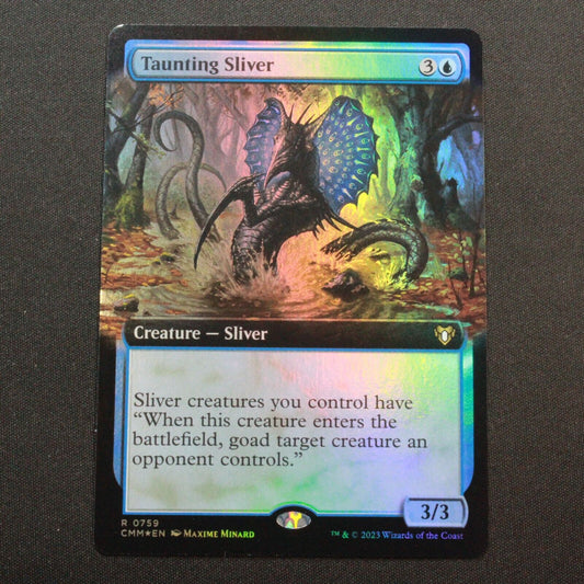 MTG Commander Masters (CMM) Rare FOIL Taunting Sliver (Extended Art) 759 NM