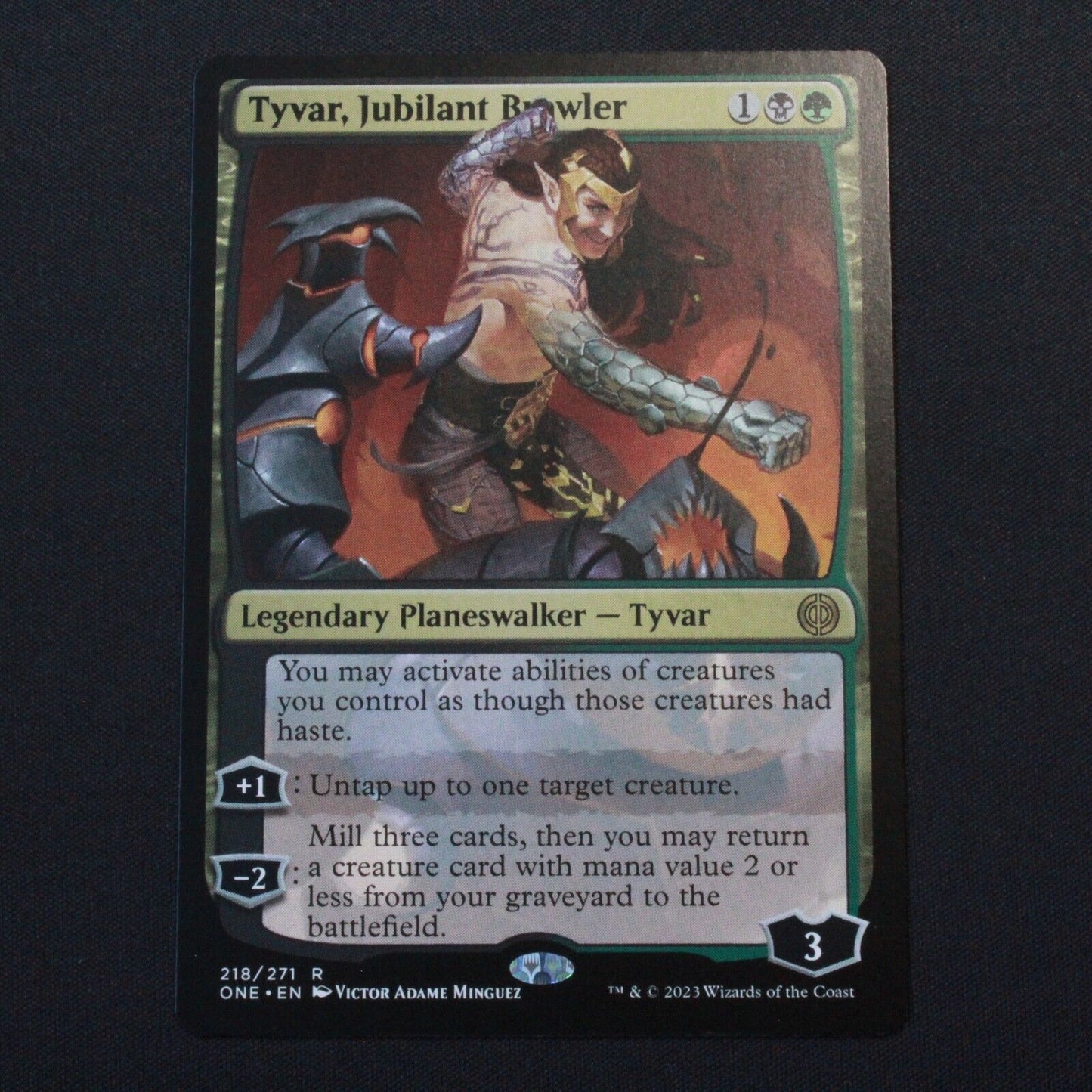 MTG Phyrexia: All Will Be One (ONE) Rare Tyvar, Jubilant Brawler 218 NM