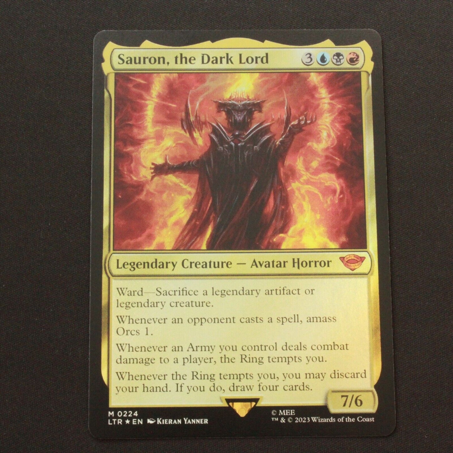 MTG The Lord of the Rings (LTR) Mythic FOIL Sauron, the Dark Lord 224 NM