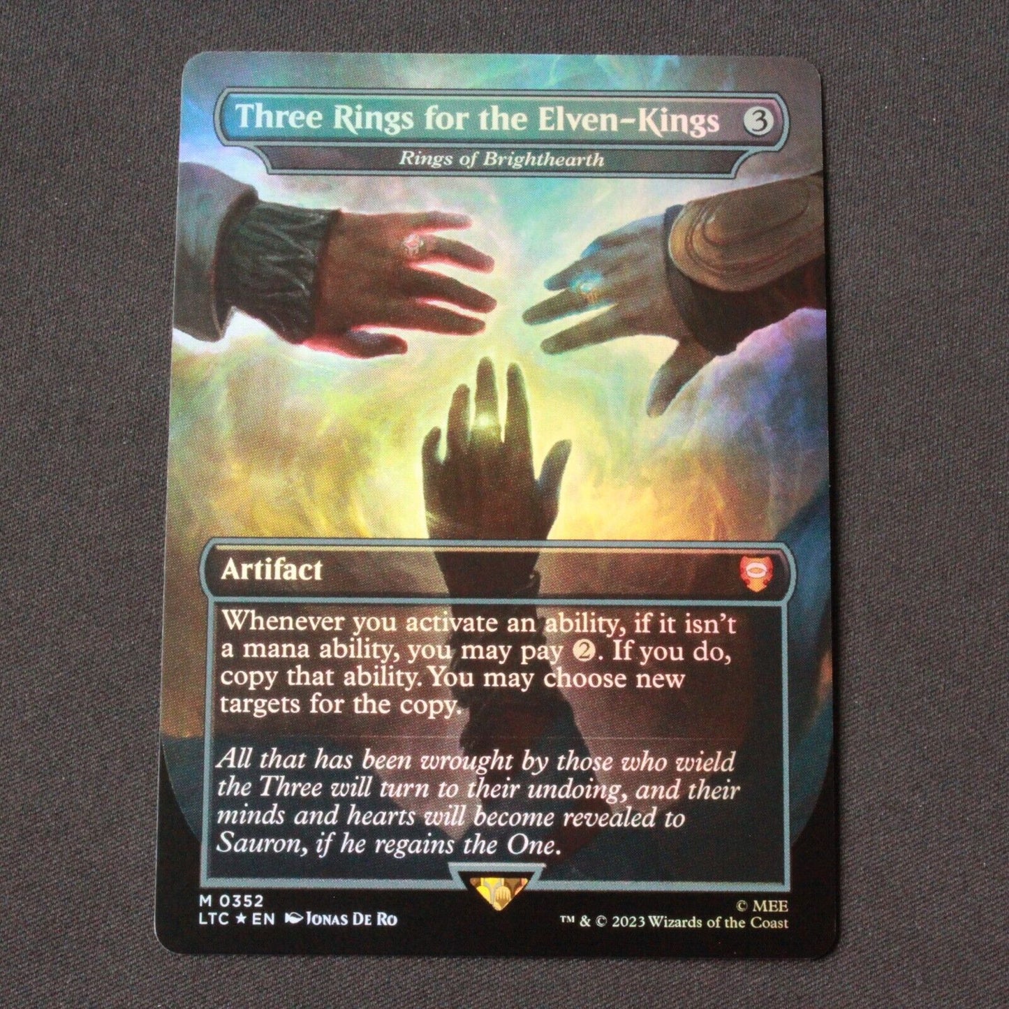 MTG Commander: Lord of the Rings LTC FOIL Three Rings for the Elven-Kings 352 NM