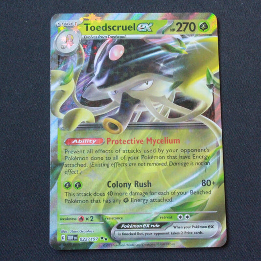 Pokemon SV03: Obsidian Flames Double Rare Holofoil Toedscruel ex 022/197 NM