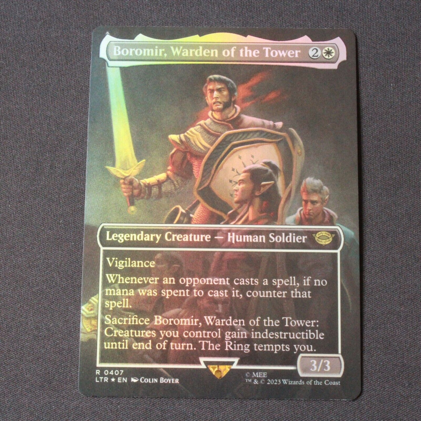 MTG The Lord of the Rings (LTR) Rare FOIL Boromir, Warden of the Tower 407 NM