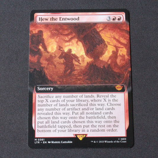 MTG Lord of the Rings (LTR) Mythic Hew the Entwood (Extended Art) 361 NM