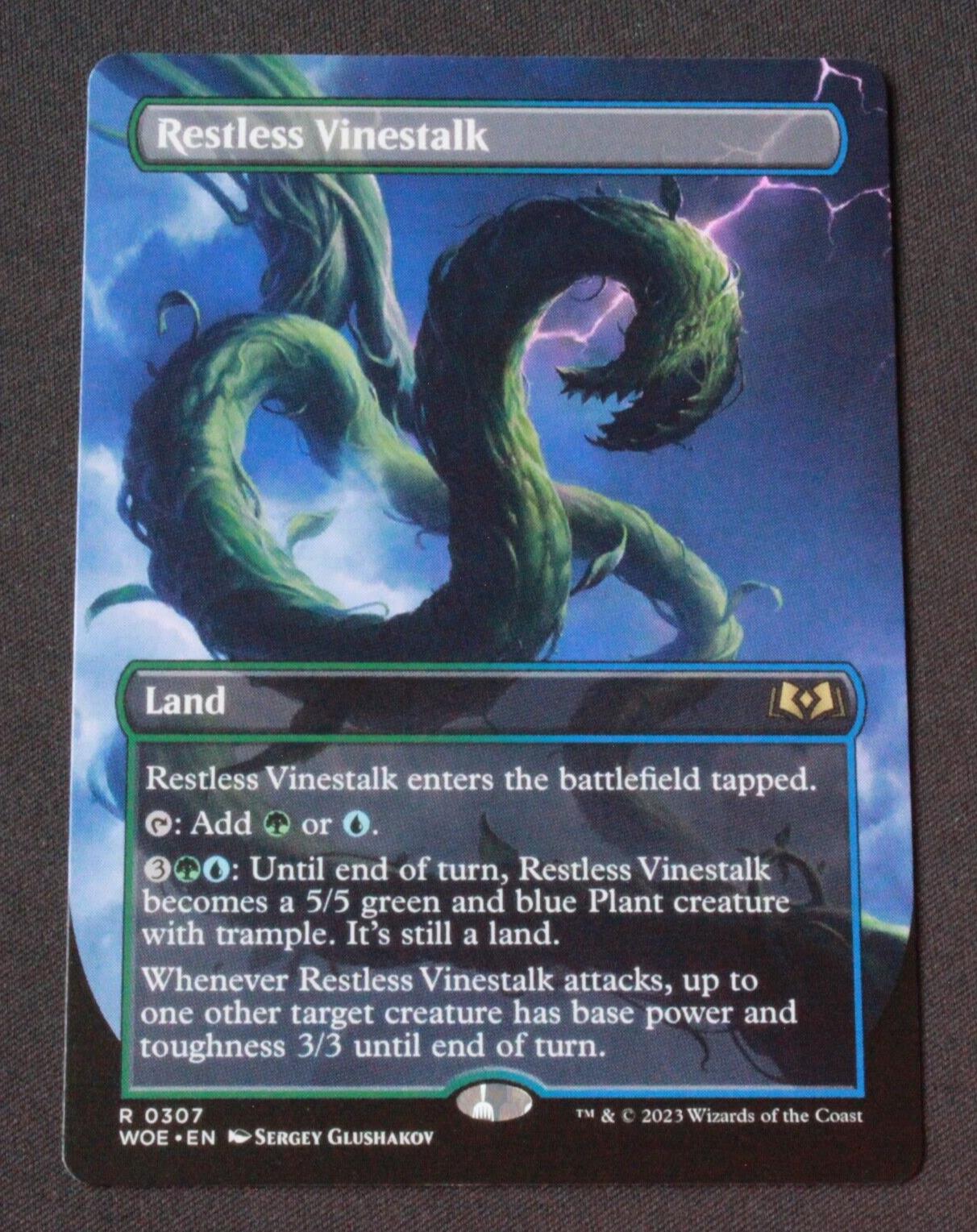 MTG Wilds of Eldraine (WOE) Rare Restless Vinestalk (Borderless) 307 NM