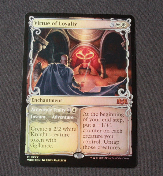 MTG Wilds of Eldraine (WOE) Mythic FOIL Virtue of Loyalty (Showcase) 277 NM