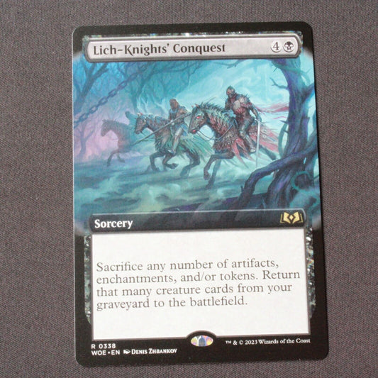 MTG Wilds of Eldraine (WOE) Rare Lich-Knights' Conquest (Extended Art) 338 NM