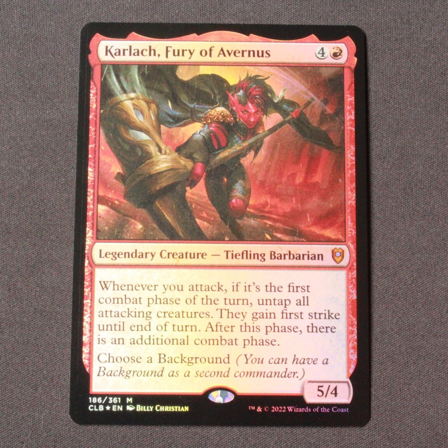 MTG Commander Legends Baldur's Gate CLB M FOIL Karlach Fury of Avernus 186 NM