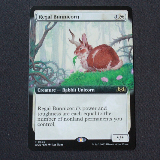 MTG Wilds of Eldraine (WOE) Rare Regal Bunnicorn (Extended Art) 326 NM