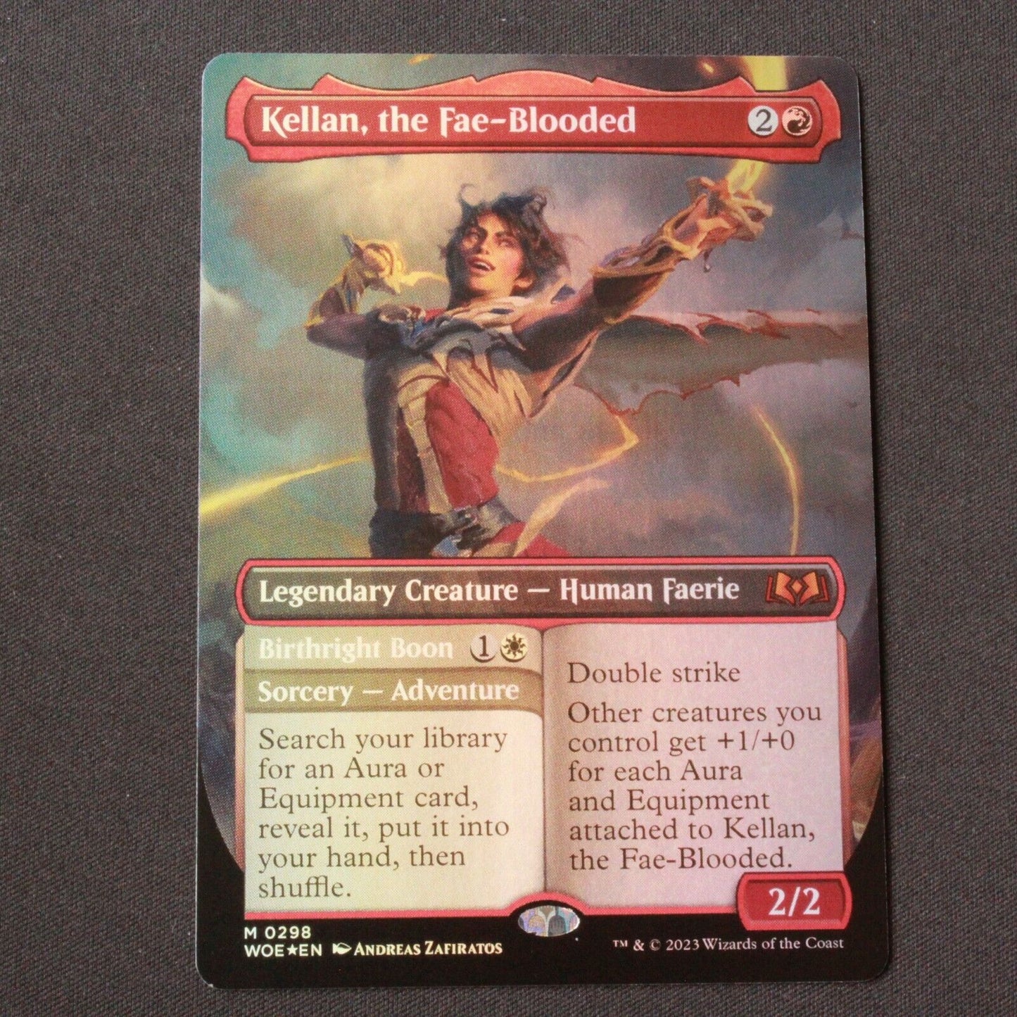 MTG Wilds of Eldraine (WOE) Mythic FOIL Kellan the Fae-Blooded Borderless 298 NM