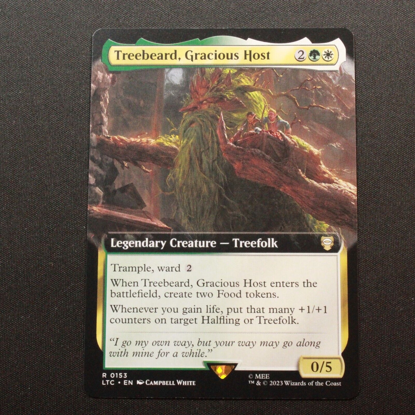 MTG Commander: The Lord of the Rings LTC Treebeard Gracious Host Ext Art 153 NM