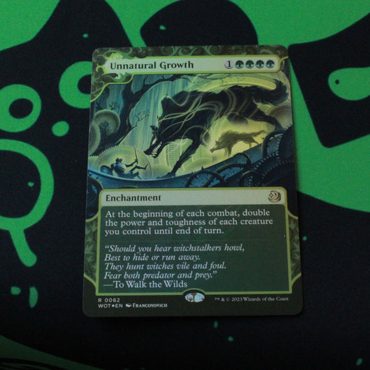 MTG Wilds of Eldraine: Enchanting Tales (WOT) Rare FOIL Unnatural Growth 62 NM