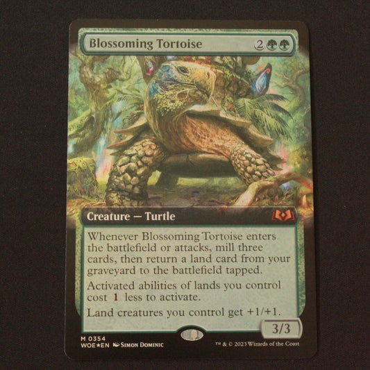 MTG Wilds of Eldraine (WOE) Mythic FOIL Blossoming Tortoise Extended Art 354 NM