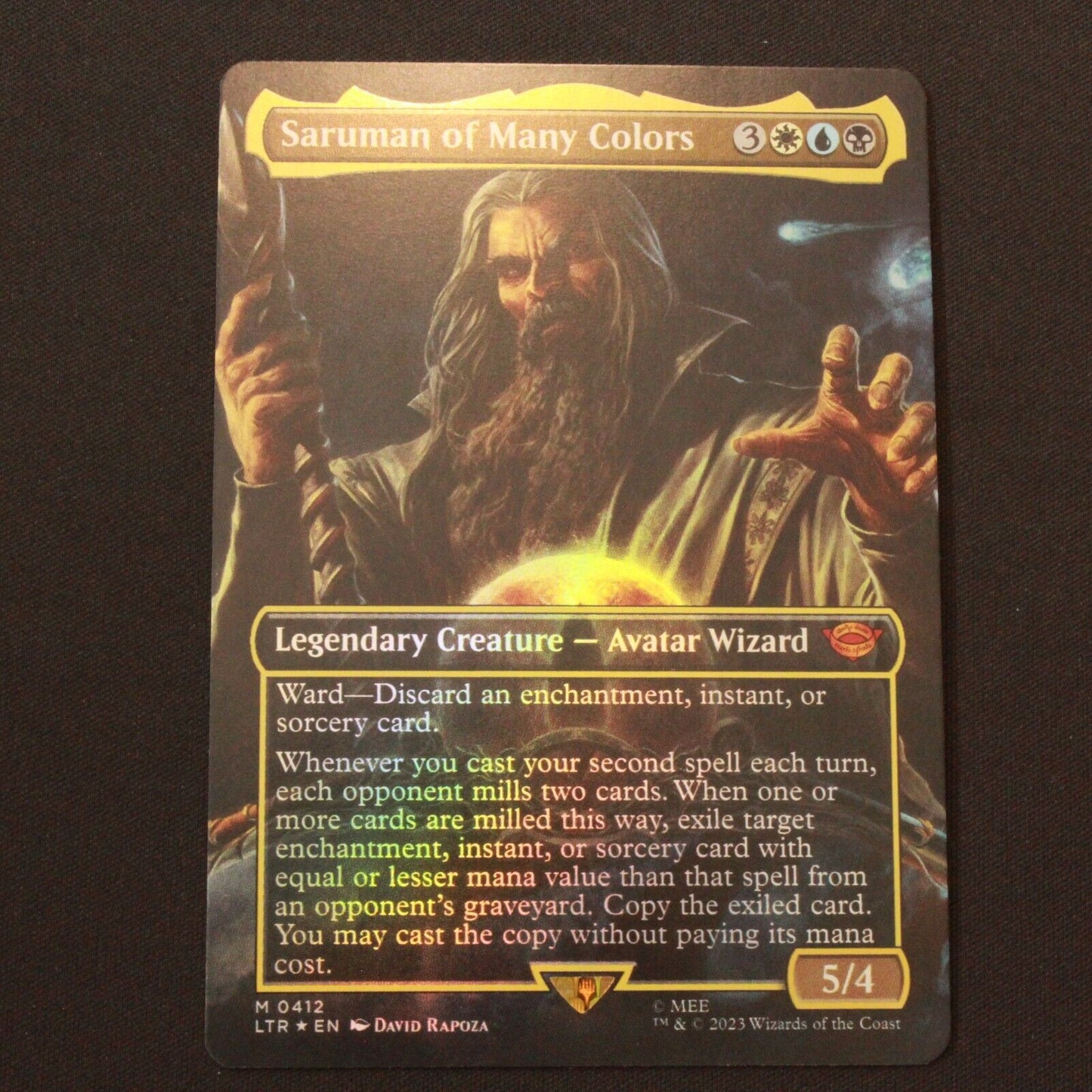 MTG The Lord of the Rings: (LTR) FOIL Saruman of Many Colors Borderless 412 NM