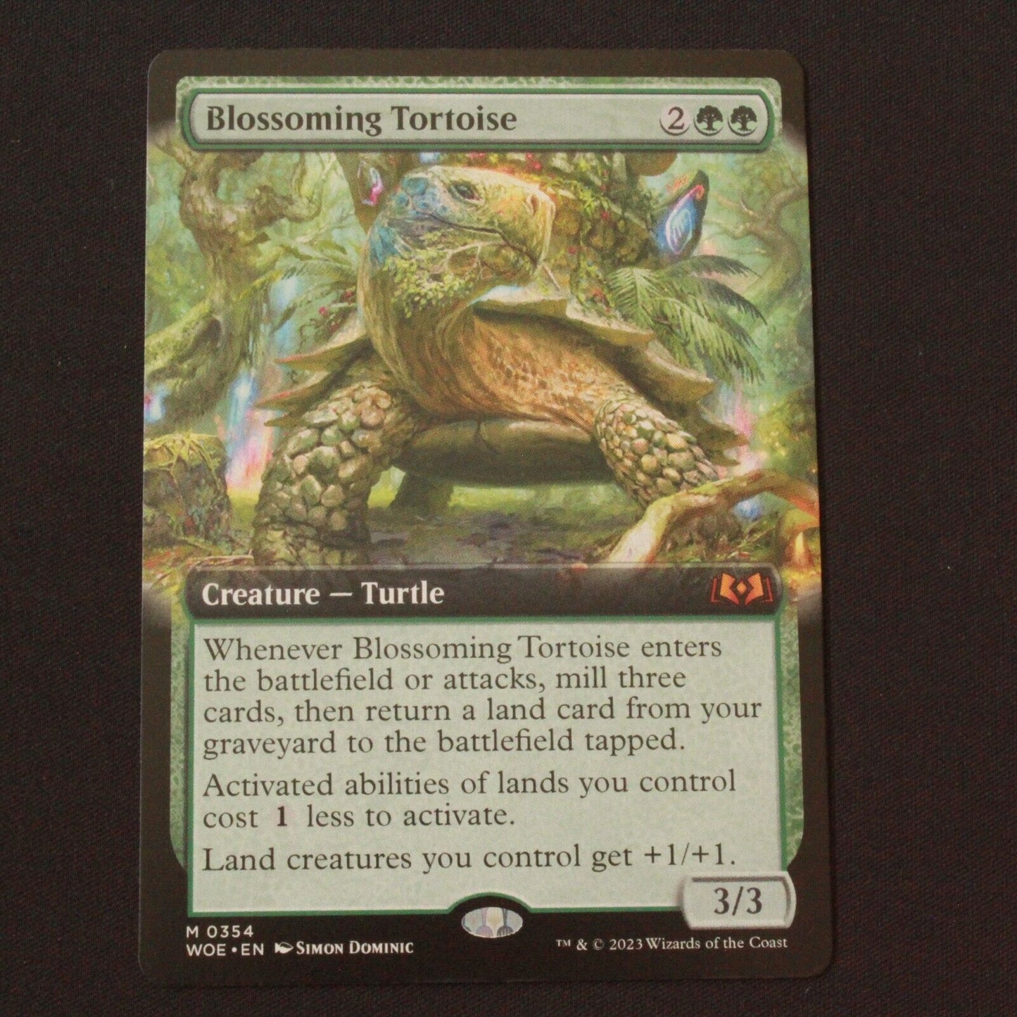 MTG Wilds of Eldraine (WOE) Mythic Blossoming Tortoise (Extended Art) 354 NM