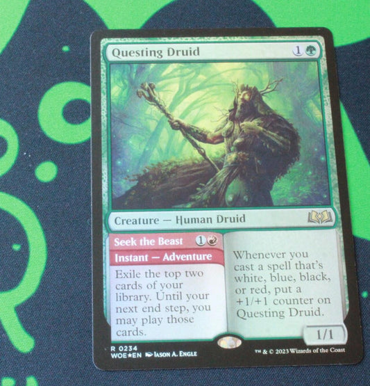 MTG Wilds of Eldraine (WOE) Rare FOIL Questing Druid 234 NM