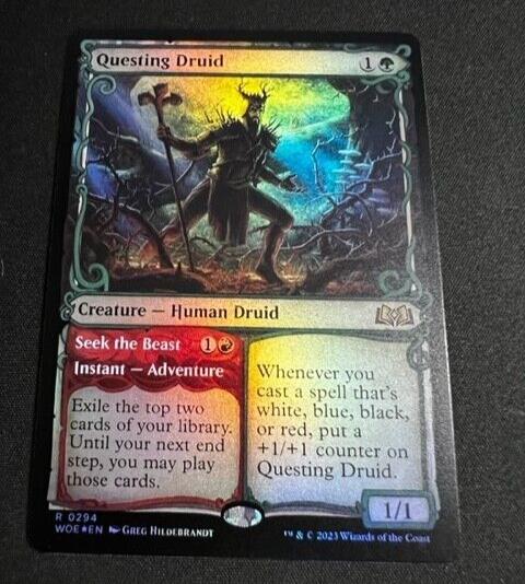 MTG Wilds of Eldraine (WOE) Rare FOIL Questing Druid (Showcase) 294 NM