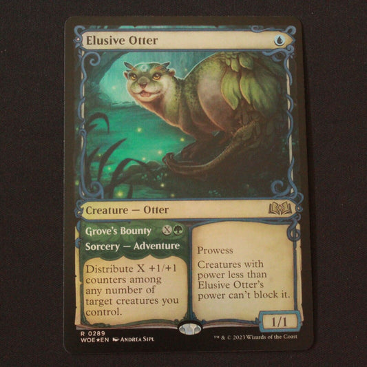 MTG Wilds of Eldraine (WOE) Rare FOIL Elusive Otter (Showcase) 289 NM