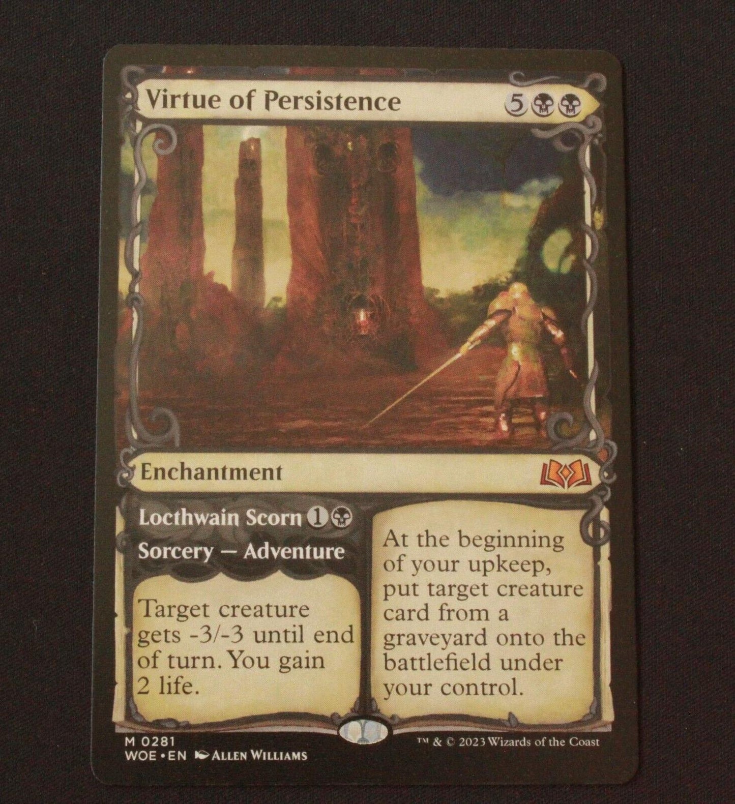 MTG Wilds of Eldraine (WOE) Mythic Virtue of Persistence (Showcase) 281 NM