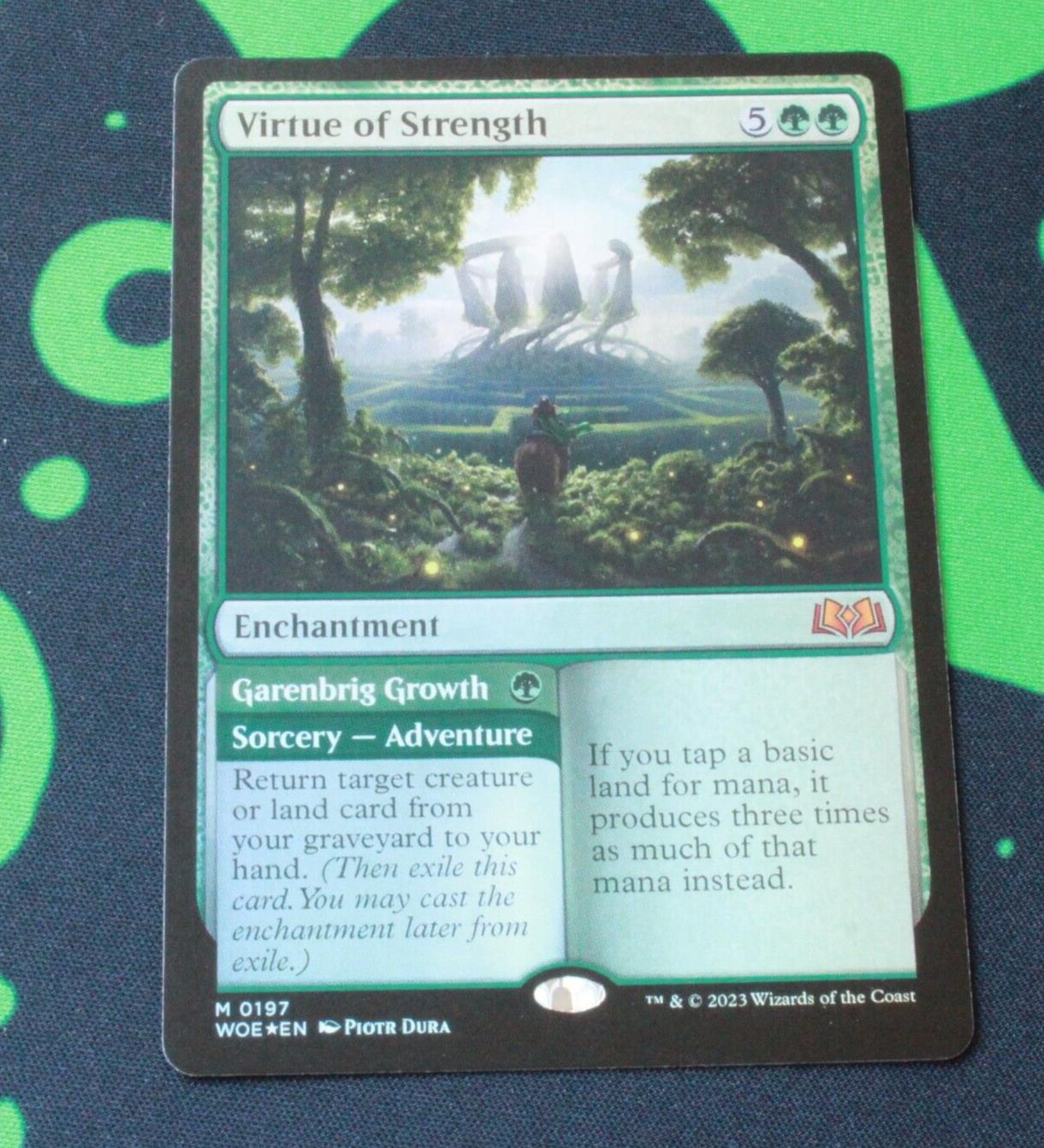 MTG Wilds of Eldraine (WOE) Mythic FOIL Virtue of Strength 197 NM