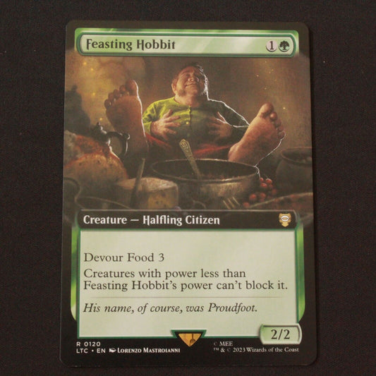 MTG Commander Lord of the Rings: LTC Rare Feasting Hobbit (Extended Art) 120 NM