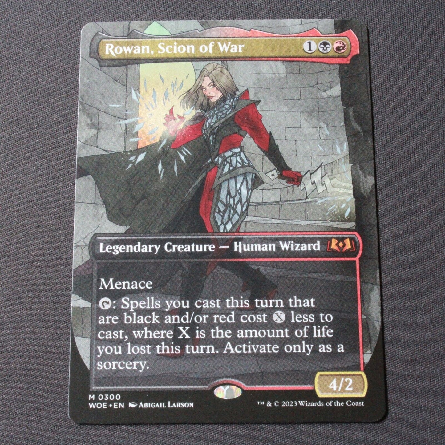 MTG Wilds of Eldraine (WOE) Mythic Rowan, Scion of War (Borderless) 300 NM