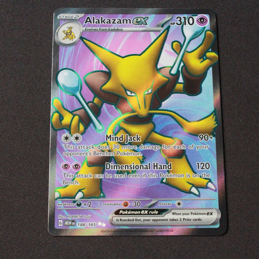 Pokemon SV: Scarlet and Violet 151 Ultra Rare Holofoil Alakazam ex 188/165 NM