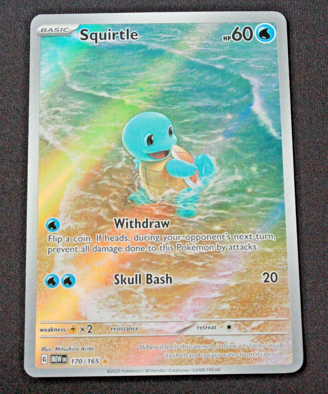 Pokemon SV Scarlet and Violet 151 Illustration Rare Holofoil Squirtle 170/165 NM