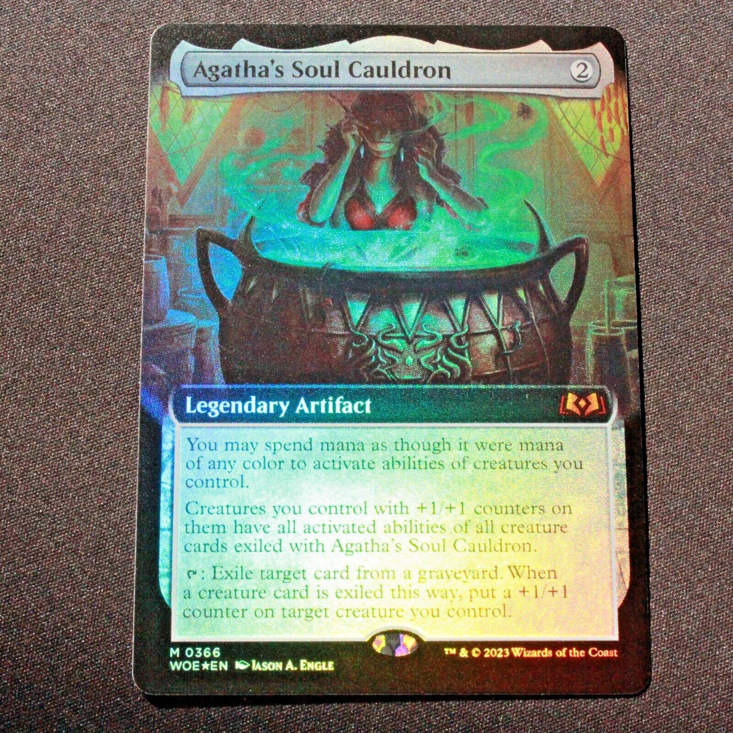 MTG Wilds of Eldraine WOE Mythic FOIL Agatha's Soul Cauldron Extended Art 366 NM