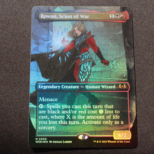 MTG Wilds of Eldraine (WOE) Mythic FOIL Rowan, Scion of War (Borderless) 300 NM