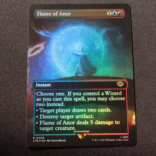 MTG The Lord of the Rings: (LTR) Rare FOIL Flame of Anor (Borderless) 406 NM