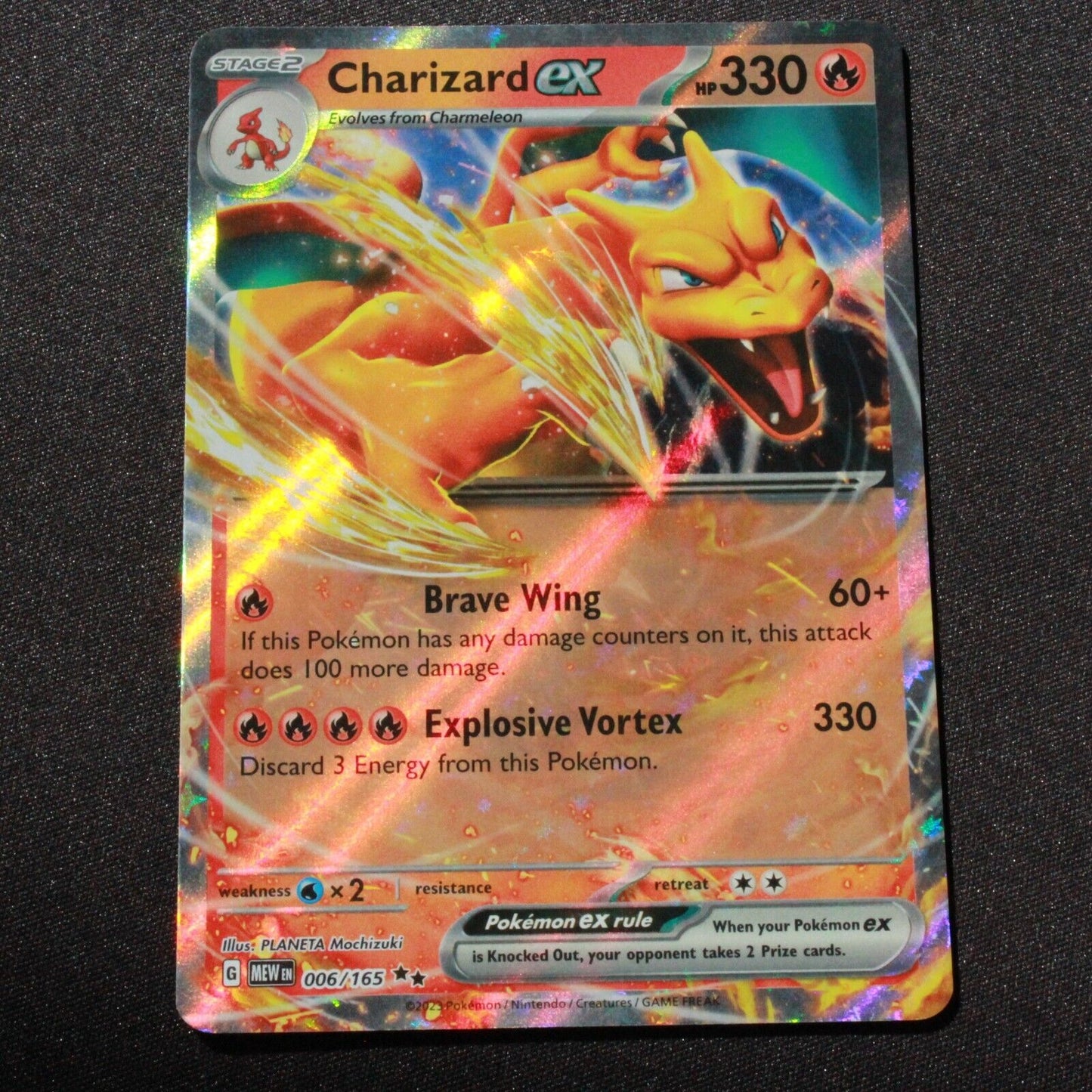 Pokemon Scarlet and Violet 151 Double Rare Holofoil Charizard ex 006/165 NM