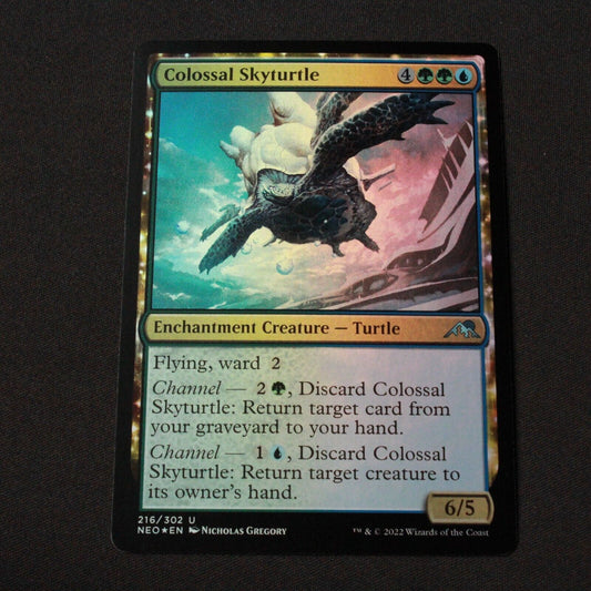 MTG Kamigawa: Neon Dynasty (NEO) Uncommon FOIL Colossal Skyturtle 216 NM